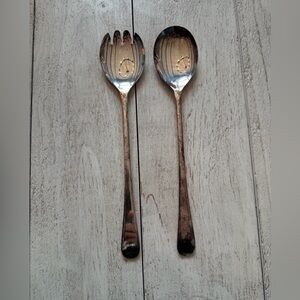 Vintage silver-plated salad servers